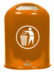 Bild von Wand-Abfallbehälter mit Bodenentleerung, Inhalt 45 Liter, verzinkt, zur Wandbefestigung
