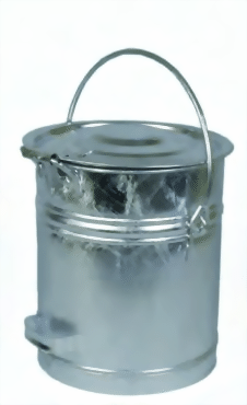 Bild von Mülleimer 20 Liter, mit Scharnierdeckel und Bandeisenfuss